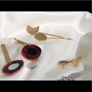 Anthropologie jewelry - gold moon shape hairpins